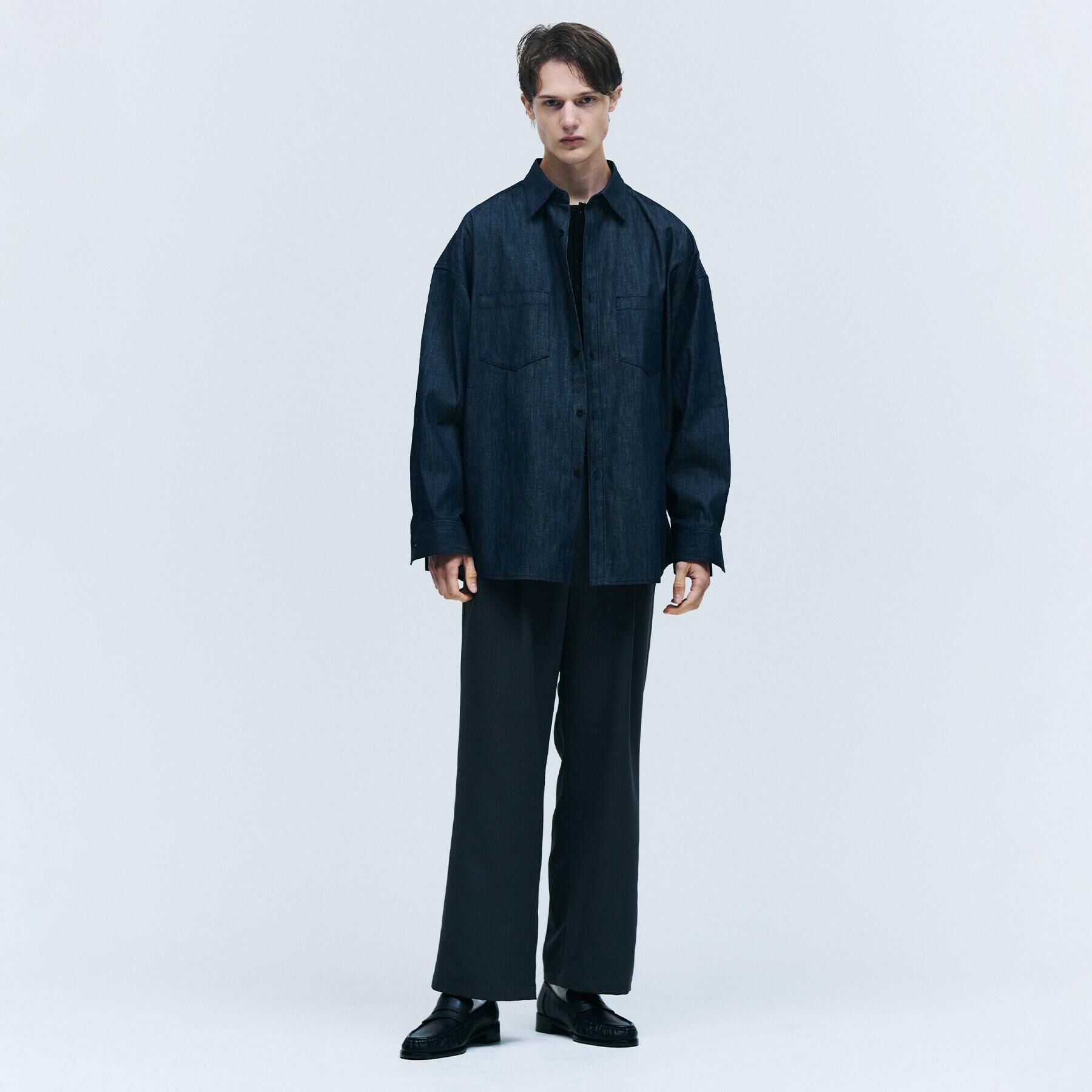 tk.TAKEO KIKUCHI「【色褪せしにくいデニム】Comfy Fadeless Denim Seriesデニムシャツ」|シャツ・ブラウス|