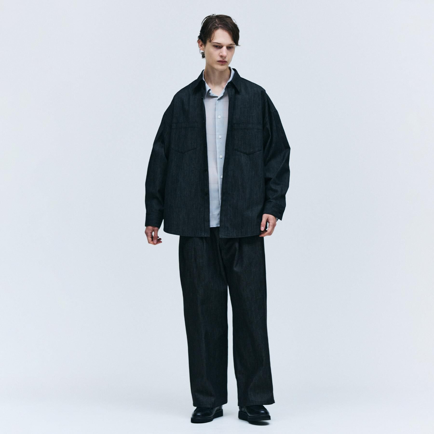 tk.TAKEO KIKUCHI「【色褪せしにくいデニム】Comfy Fadeless Denim Seriesデニムシャツ」|シャツ・ブラウス|