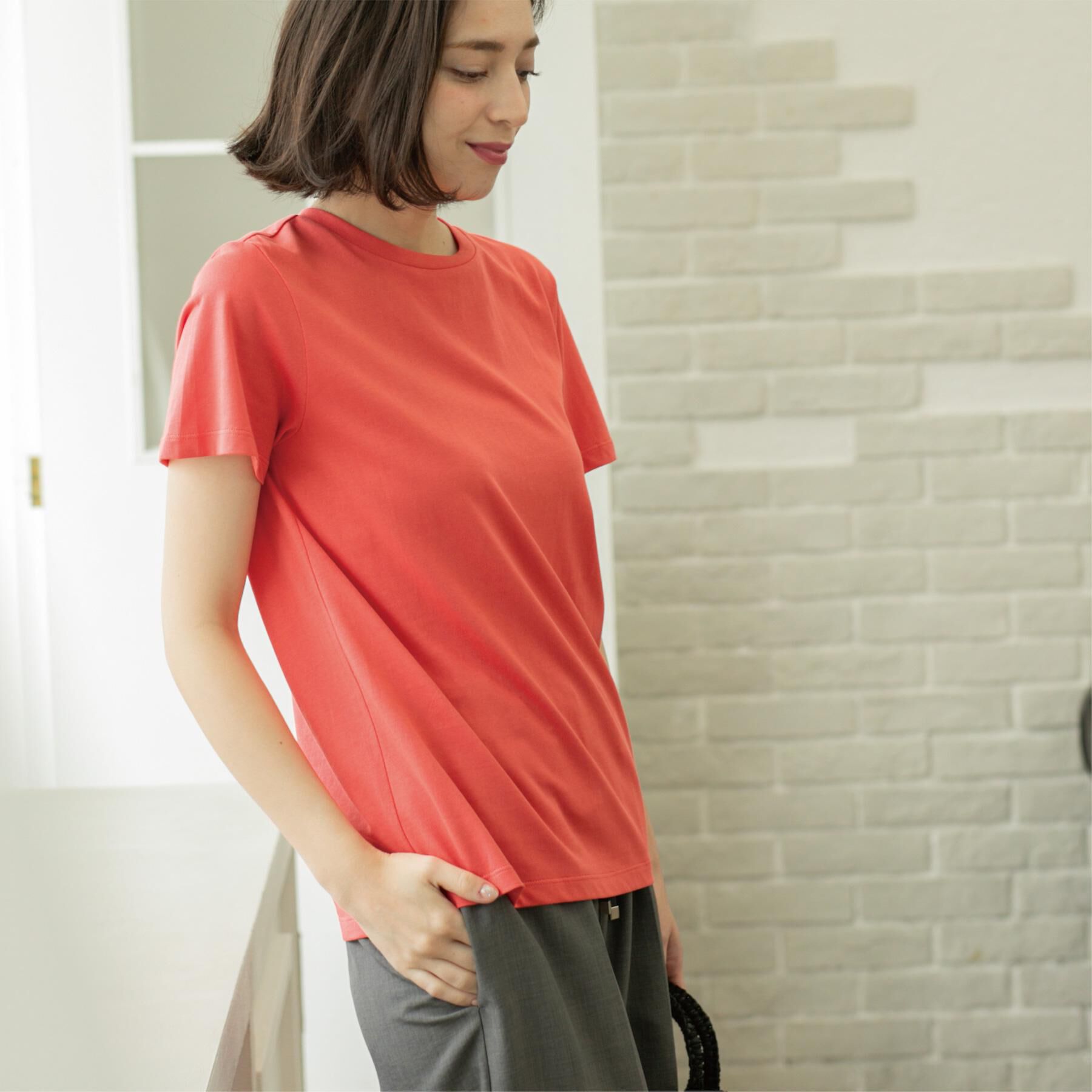 OPAQUE.CLIP「《5色展開》ベーシックTシャツ【洗濯機洗い可／UV／接触冷感】」|Tシャツ・カットソー|
