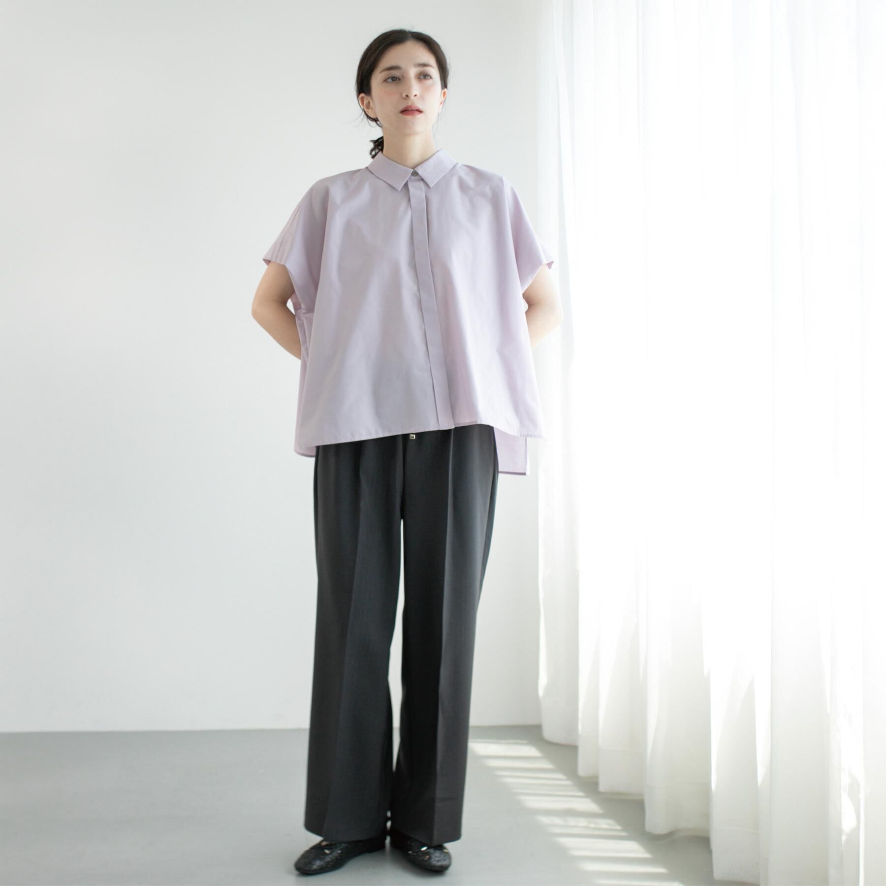 OPAQUE.CLIP「ラメストライプイージーワイドパンツ／セットアップ可【洗濯機洗い可／防シワ／吸水速乾】」|その他|