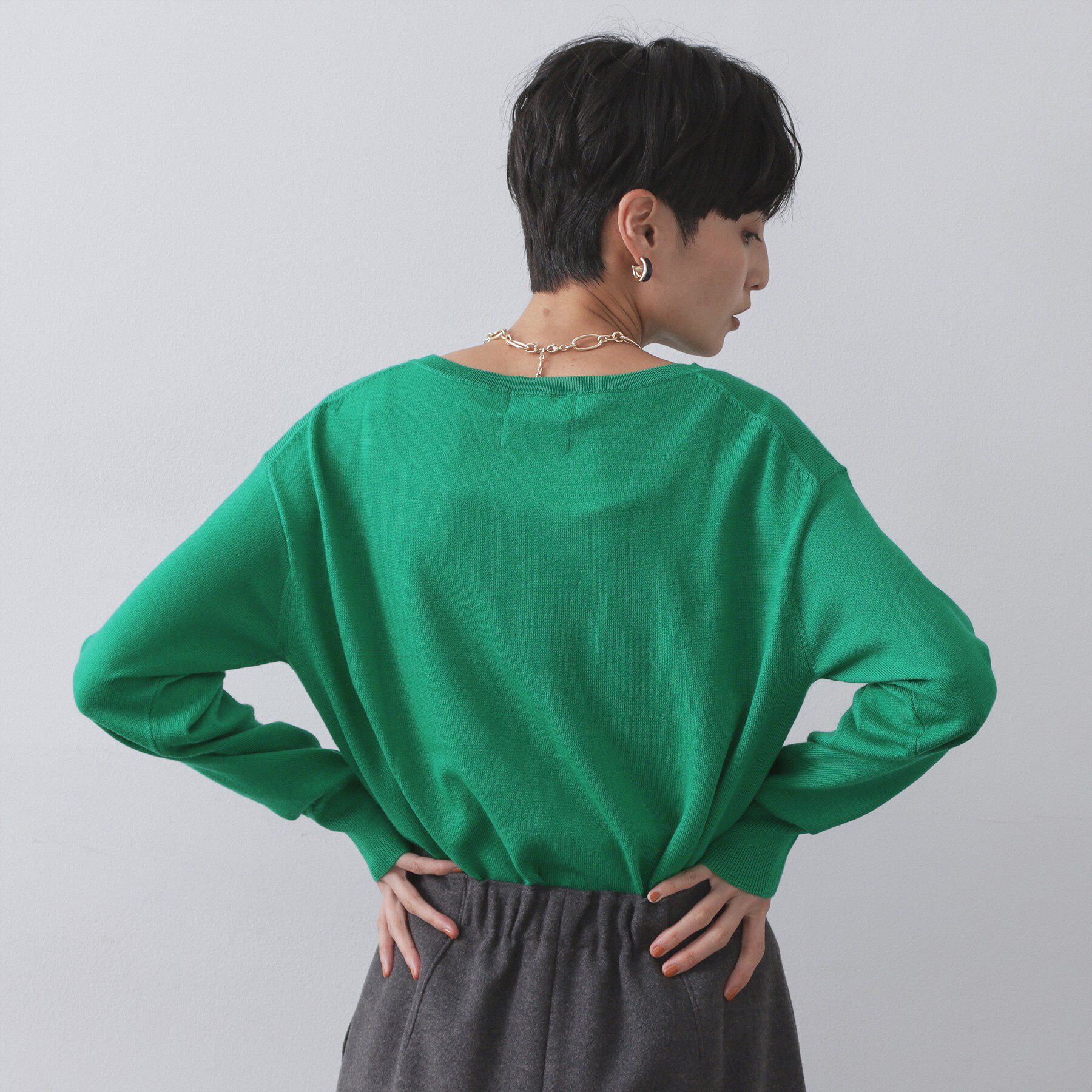 OPAQUE.CLIP「ボートネックニット／エクストラファインメリノウール【THEシリーズ／洗濯機OK】」|ニット・セーター|