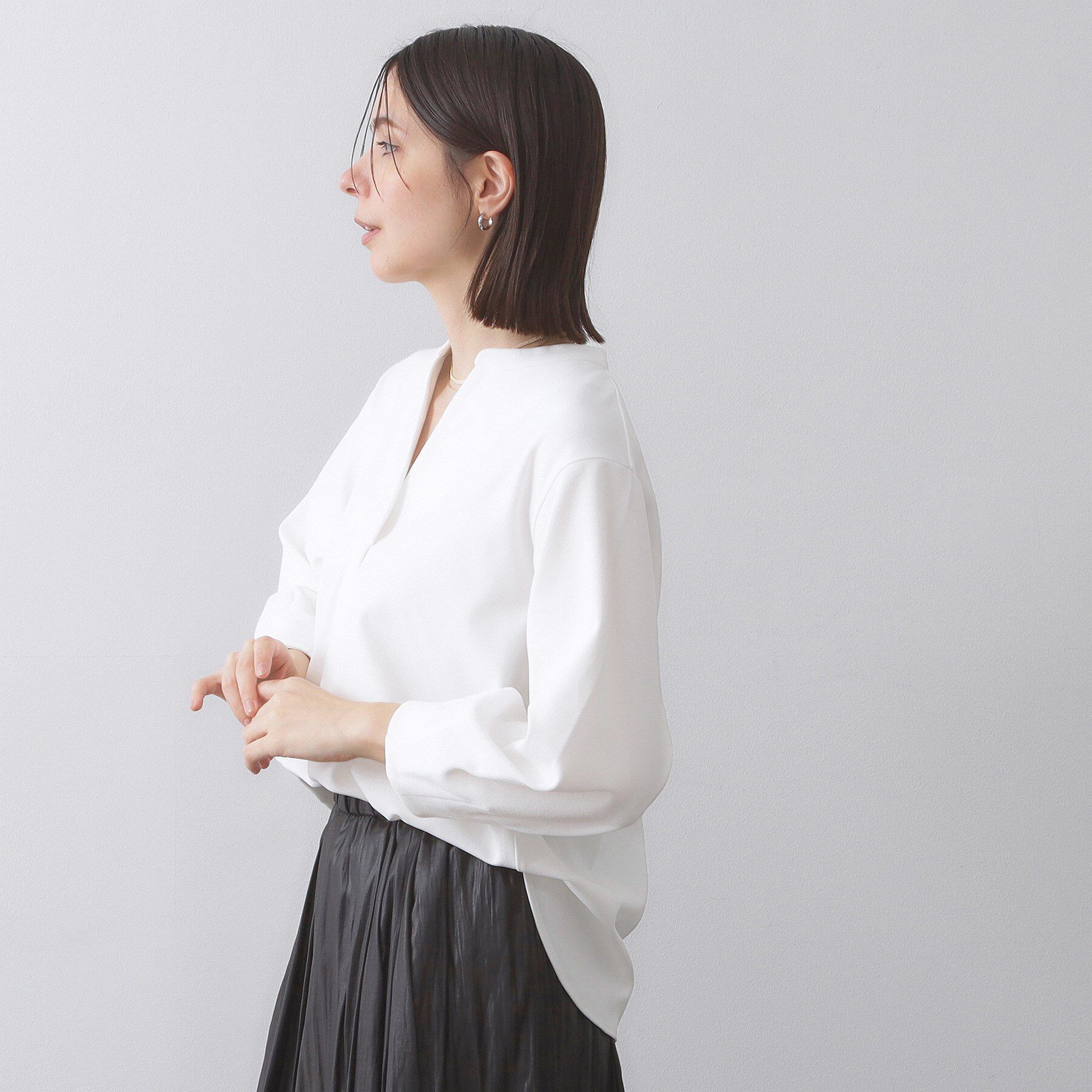 OPAQUE.CLIP「スキッパートップス【吸水速乾／UVケア／洗濯機OK】」|Tシャツ・カットソー|