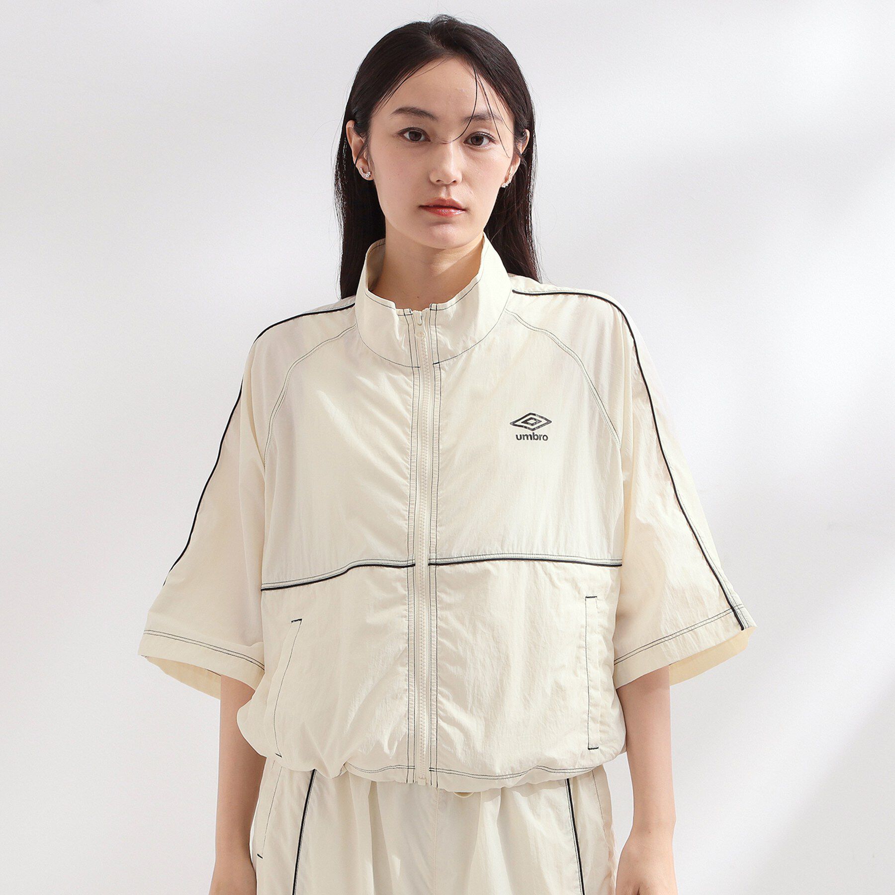 OPAQUE.CLIP「◆【umbro／アンブロ】シアーナイロン5分袖ZIPアップブルゾン」|ブルゾン・スタジャン|