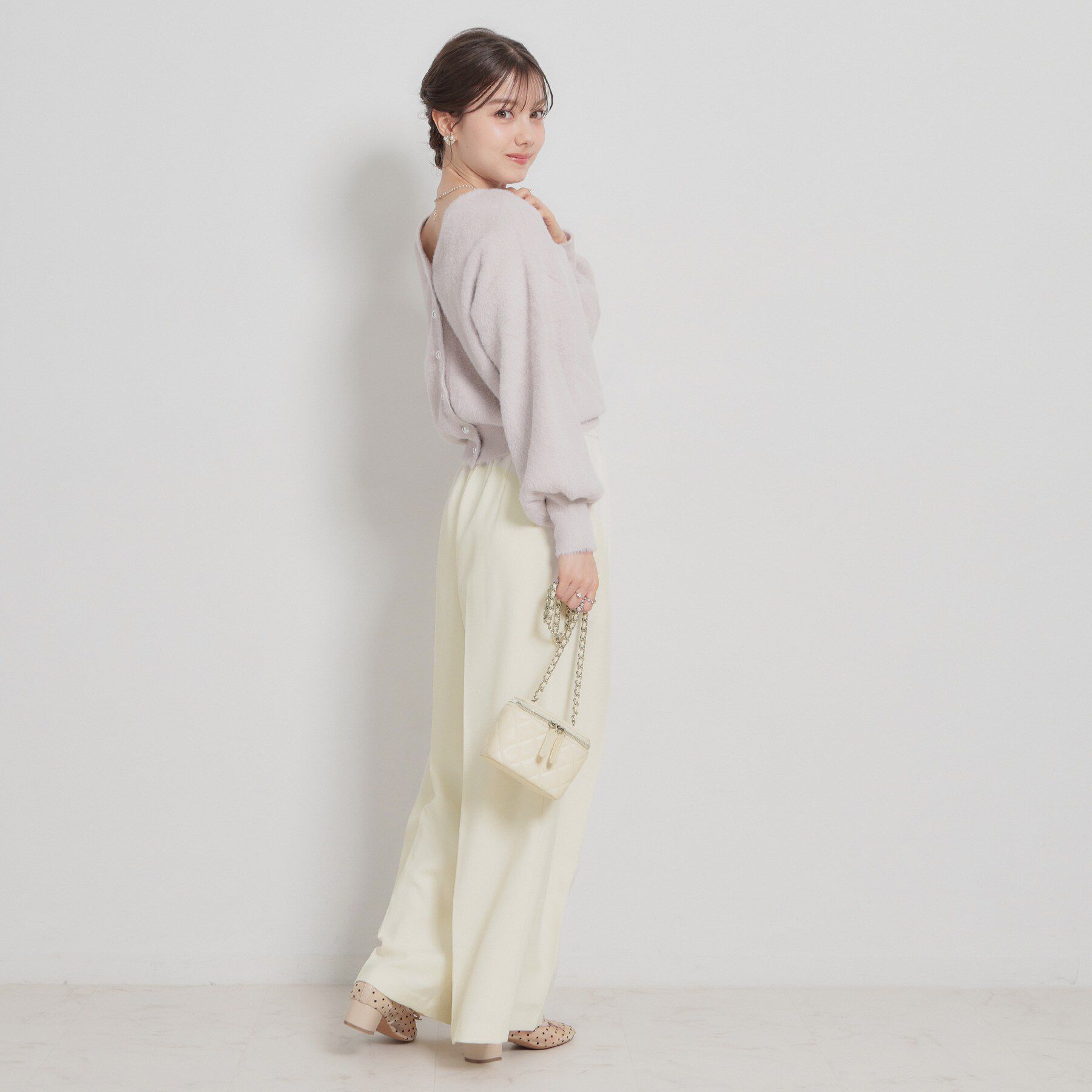 Couture broach「【洗える・S-LL】細リボンデザイン タックワイドパンツ」|その他|