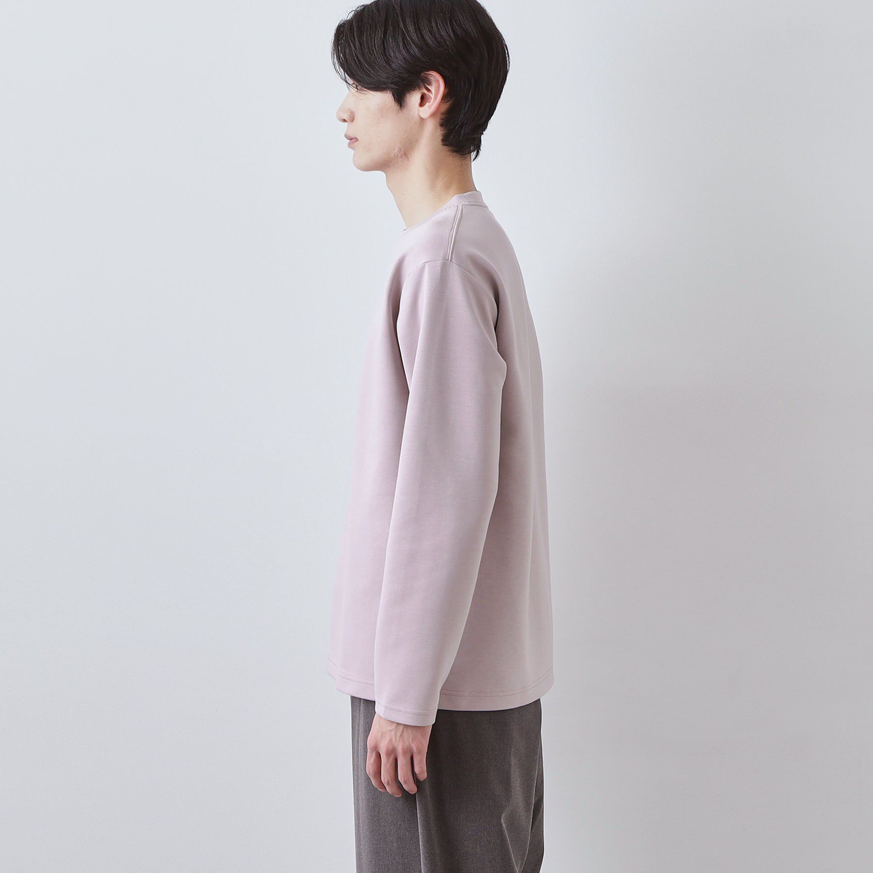 THE SHOP TK「【首元にさりげないアクセント】ステッチダンボールプルオーバー」|Tシャツ・カットソー|