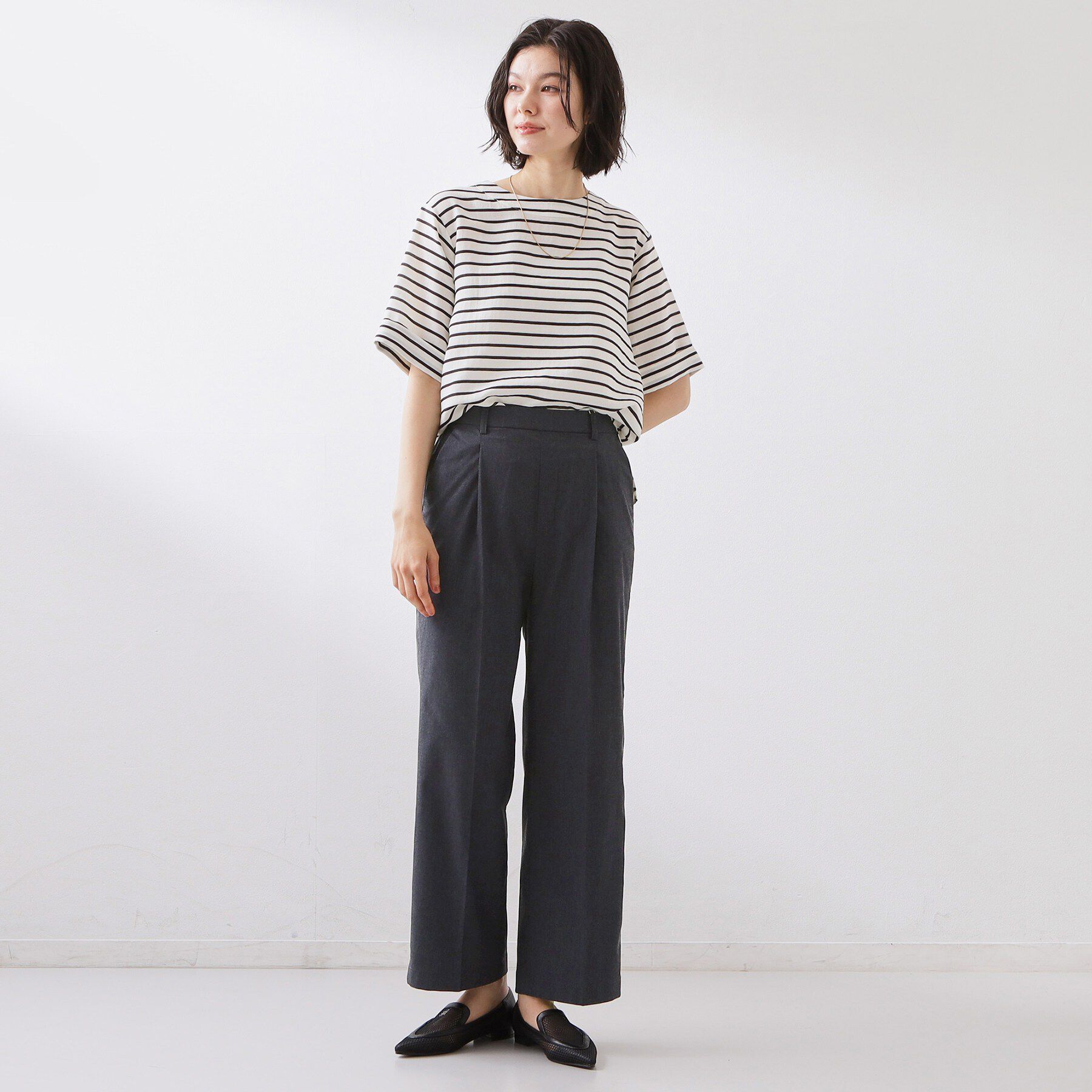 THE SHOP TK「【XS-XL/着丈選べる/ひんやり】暑い夏も心地よく ストレッチワイドパンツ」|その他|