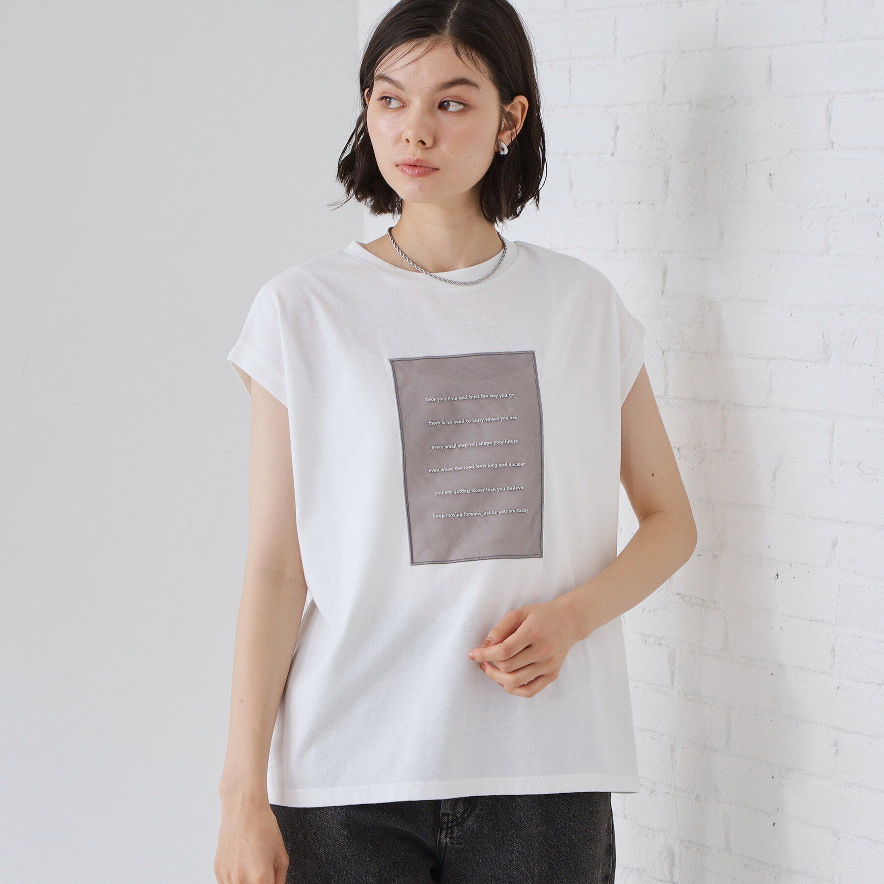 THE SHOP TK「オーガンジー刺繍Tシャツ」|Tシャツ・カットソー|