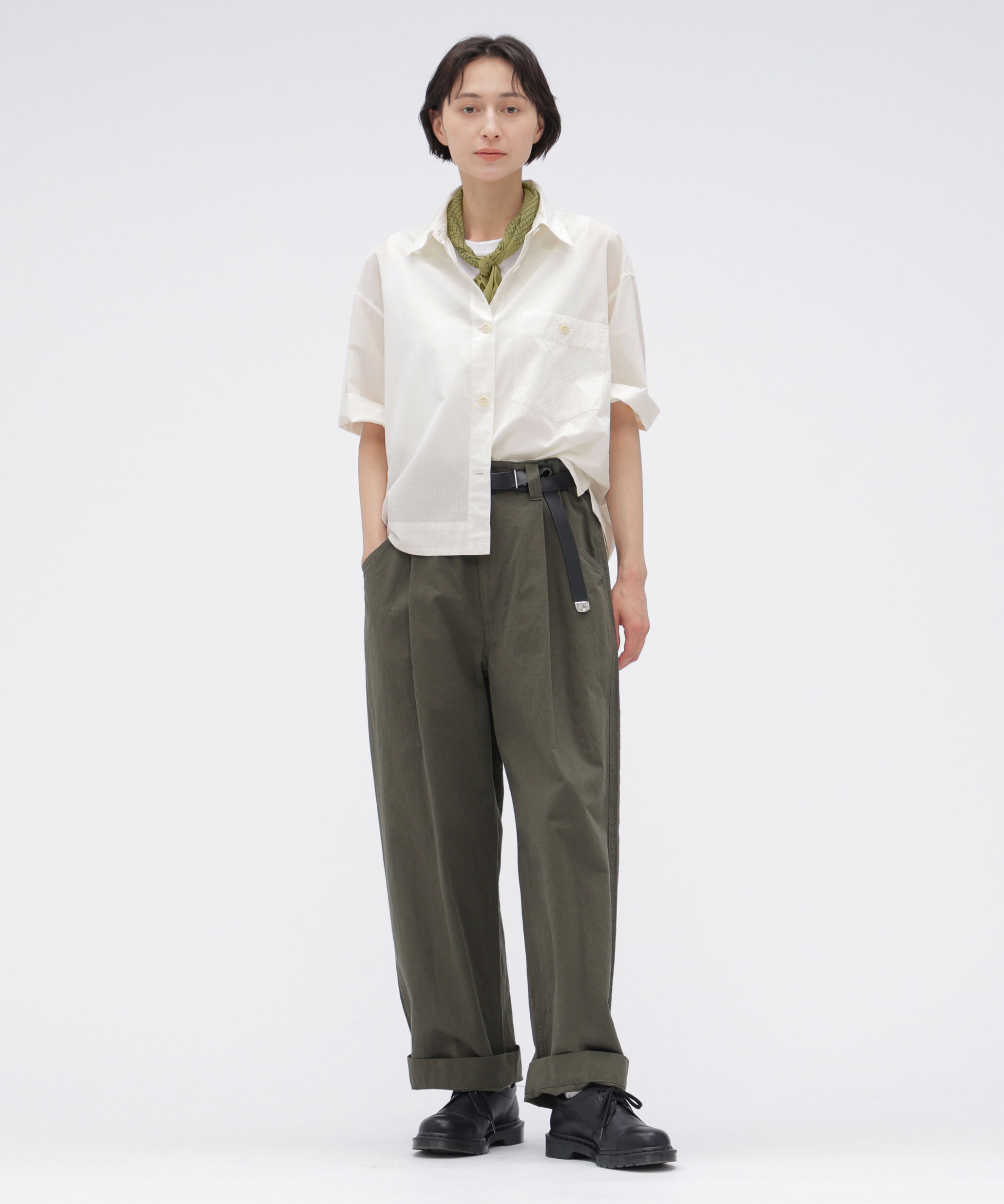 MHL.「PLAIN GRID SCARF」|バンダナ・スカーフ|