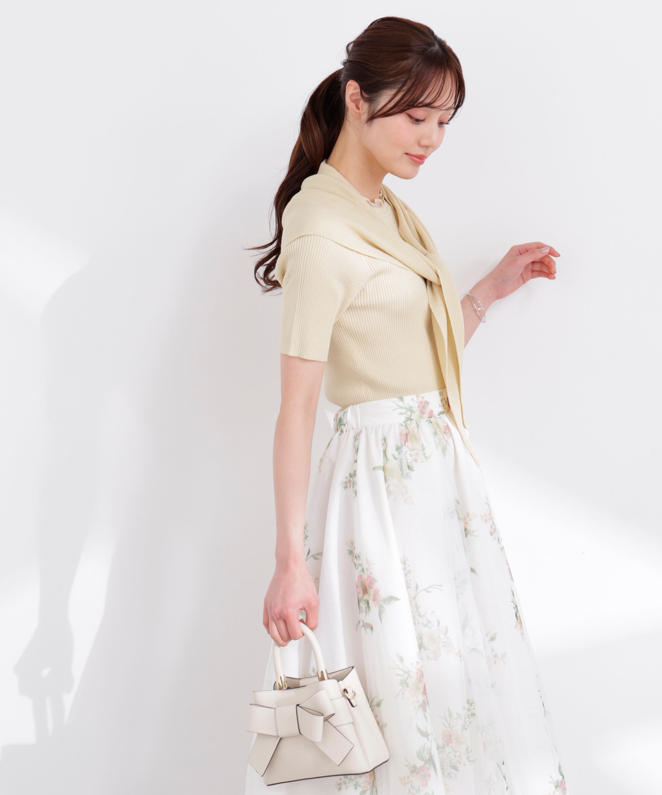 PROPORTION BODY DRESSING「トライアングルスカーフ付きニット 26SS」|ニット・セーター|