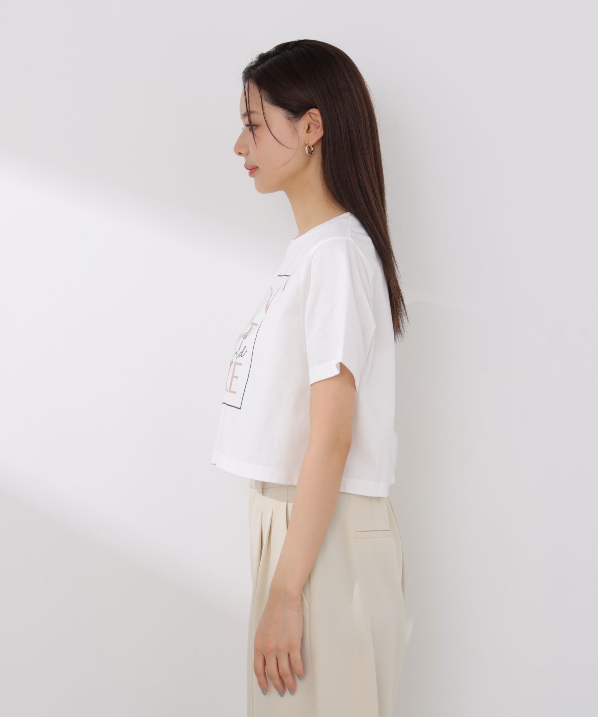 PROPORTION BODY DRESSING「短丈ロゴTシャツ」|Tシャツ・カットソー|
