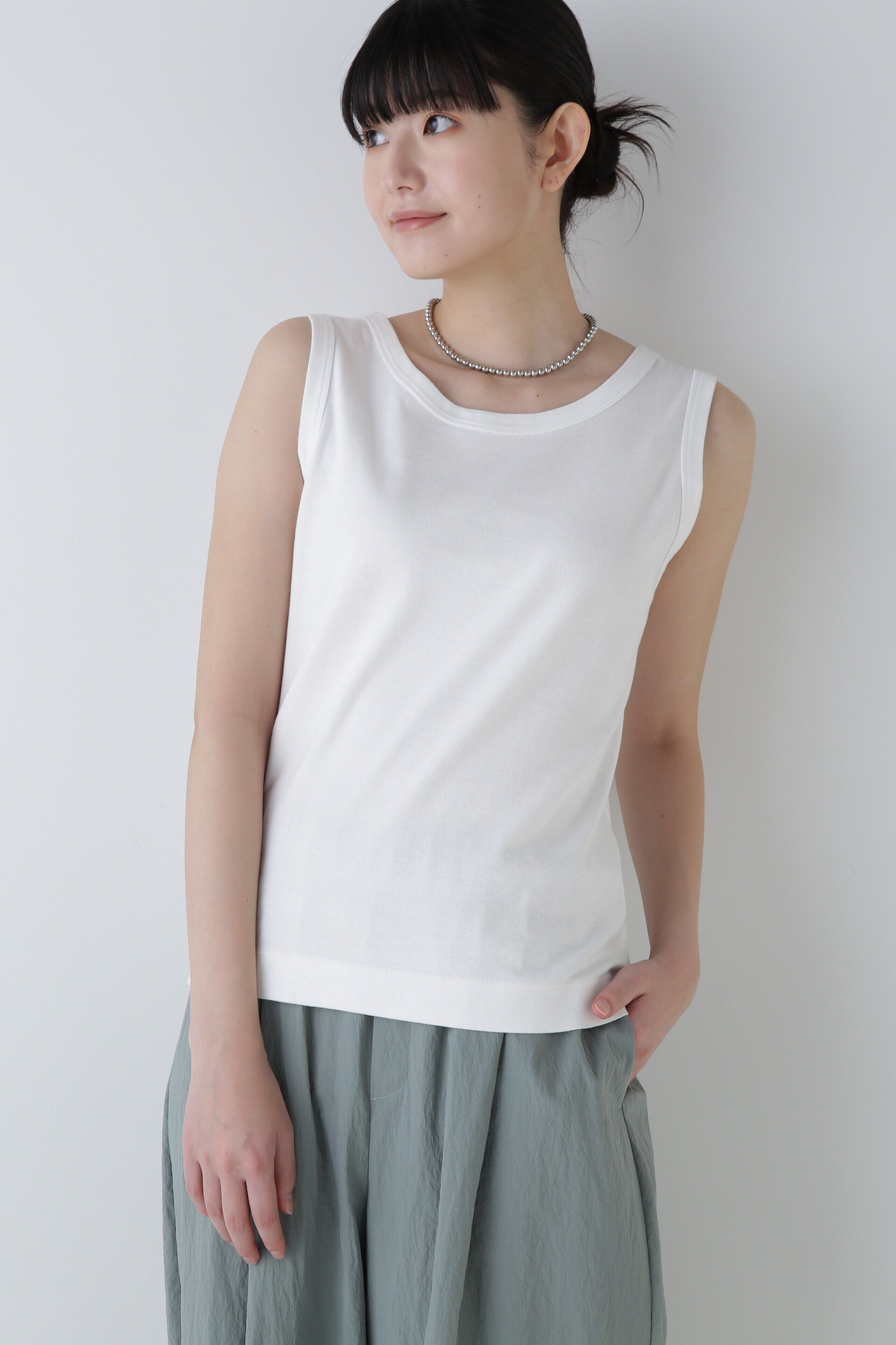  「◆オーガニックコットンフライスタンクトップ」|Tシャツ・カットソー|ホワイト
