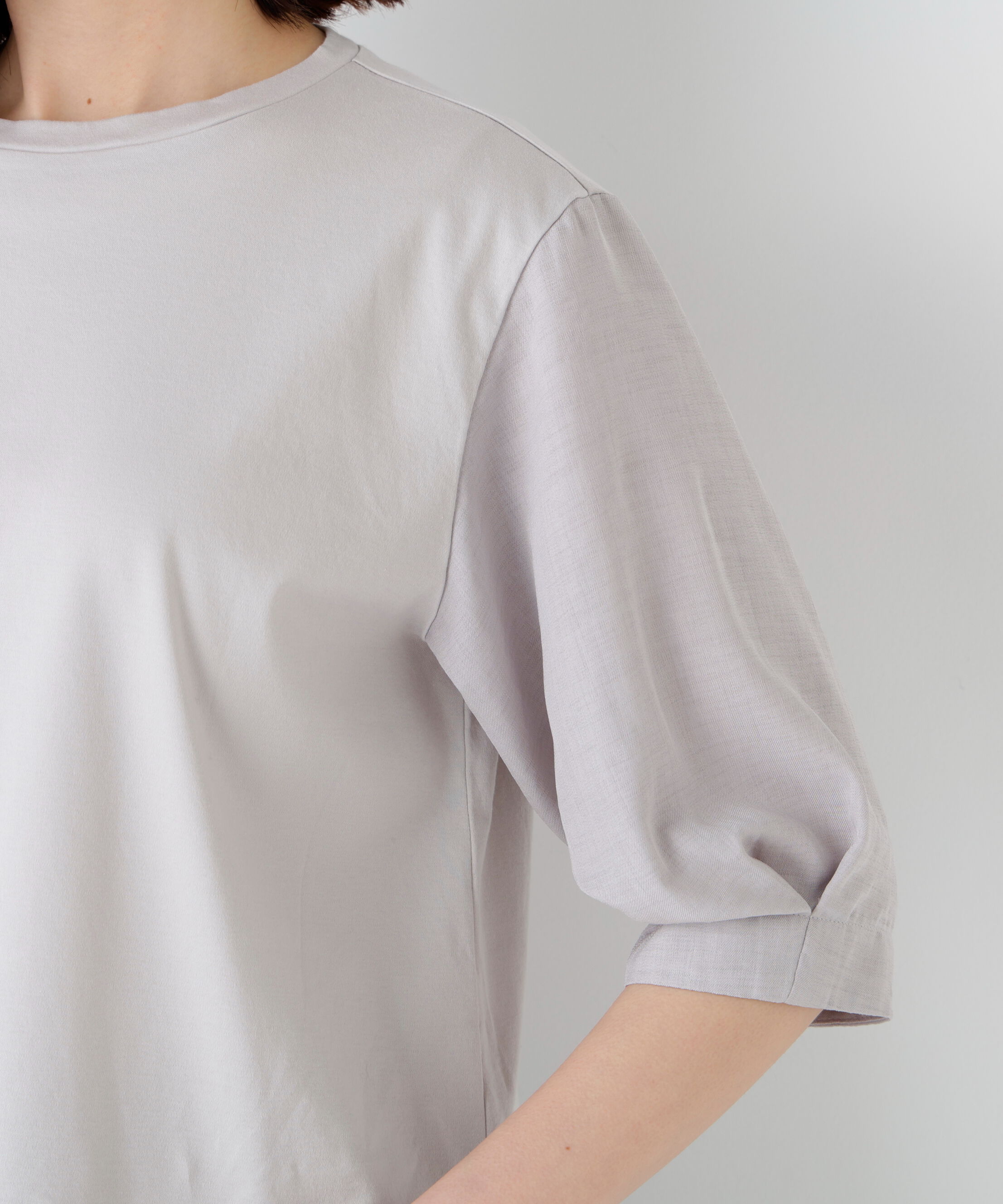  「《洗える》布帛コンビカットソー」|Tシャツ・カットソー|