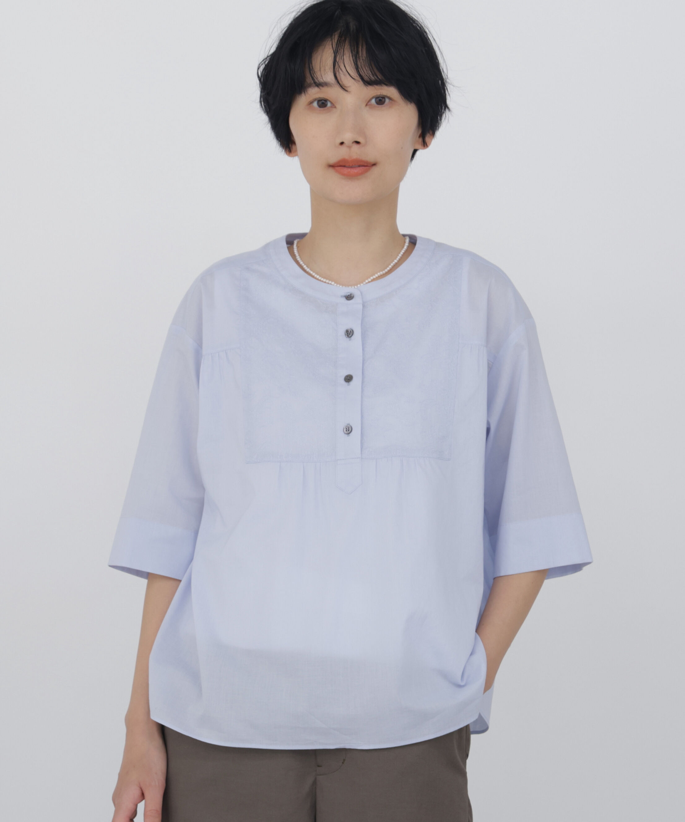  「◆《洗える / Good Price》 エンブロイダリードッキングブラウス」|シャツ・ブラウス|