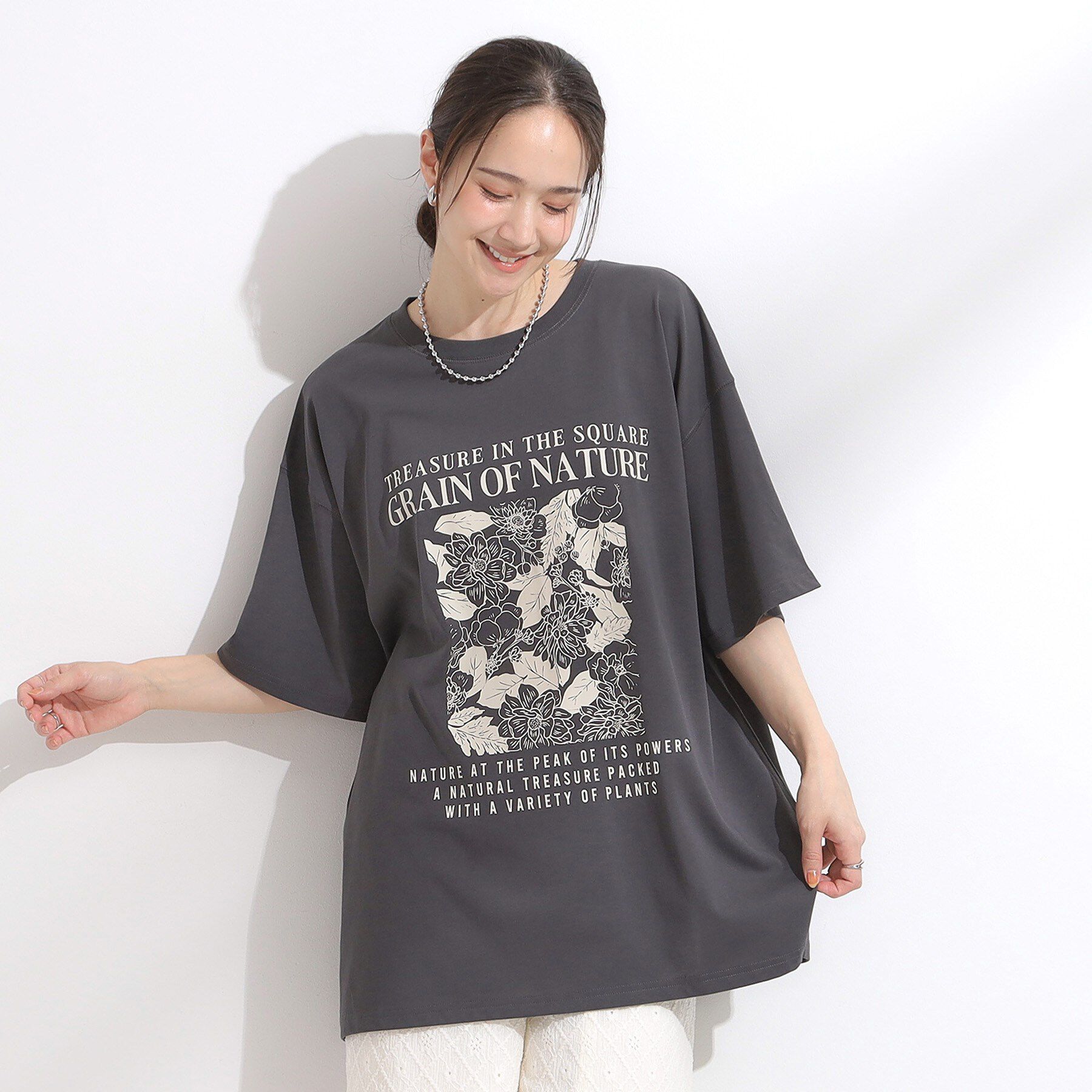SHOO･LA･RUE「【ひんやり/汗ジミ軽減/UVカット】プリントアソート BIG Tシャツ」|Tシャツ・カットソー|