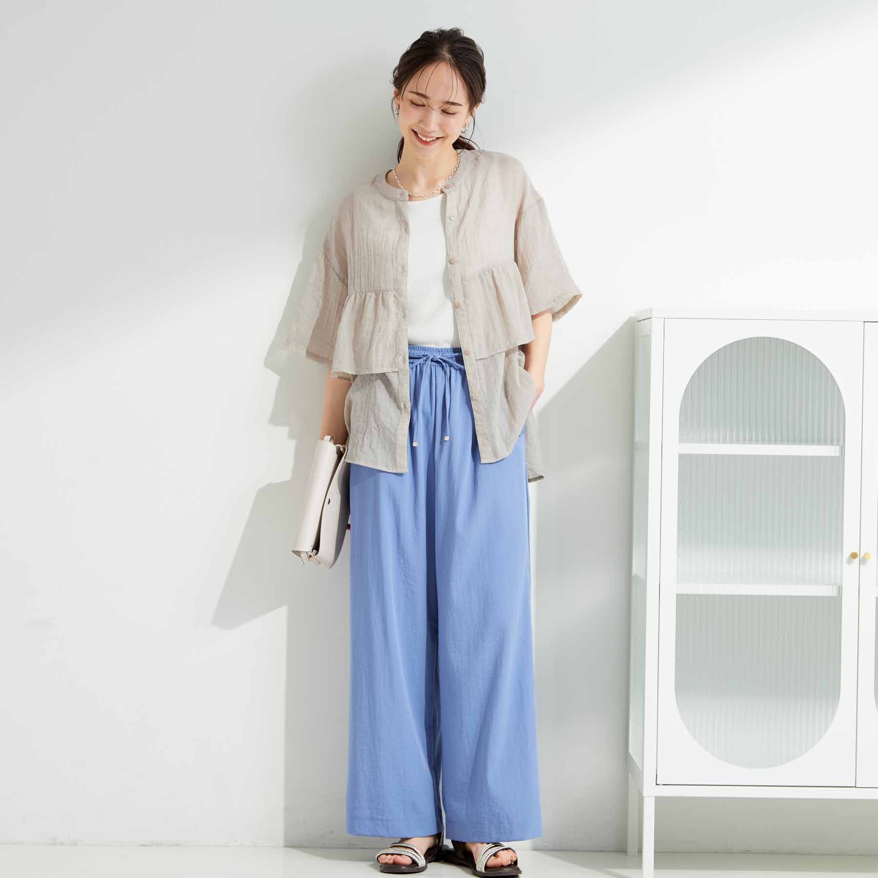 SHOO･LA･RUE「フロントフリル シアーワッシャーブラウス」|シャツ・ブラウス|