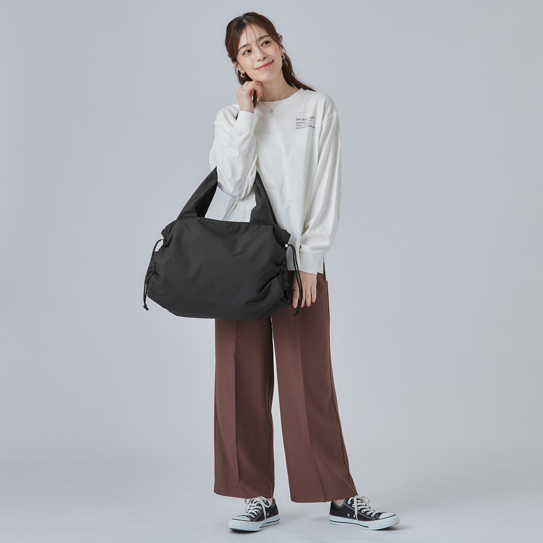 SHOO･LA･RUE「【撥水】サイドドロストビッグトートバッグ」|トートバッグ|