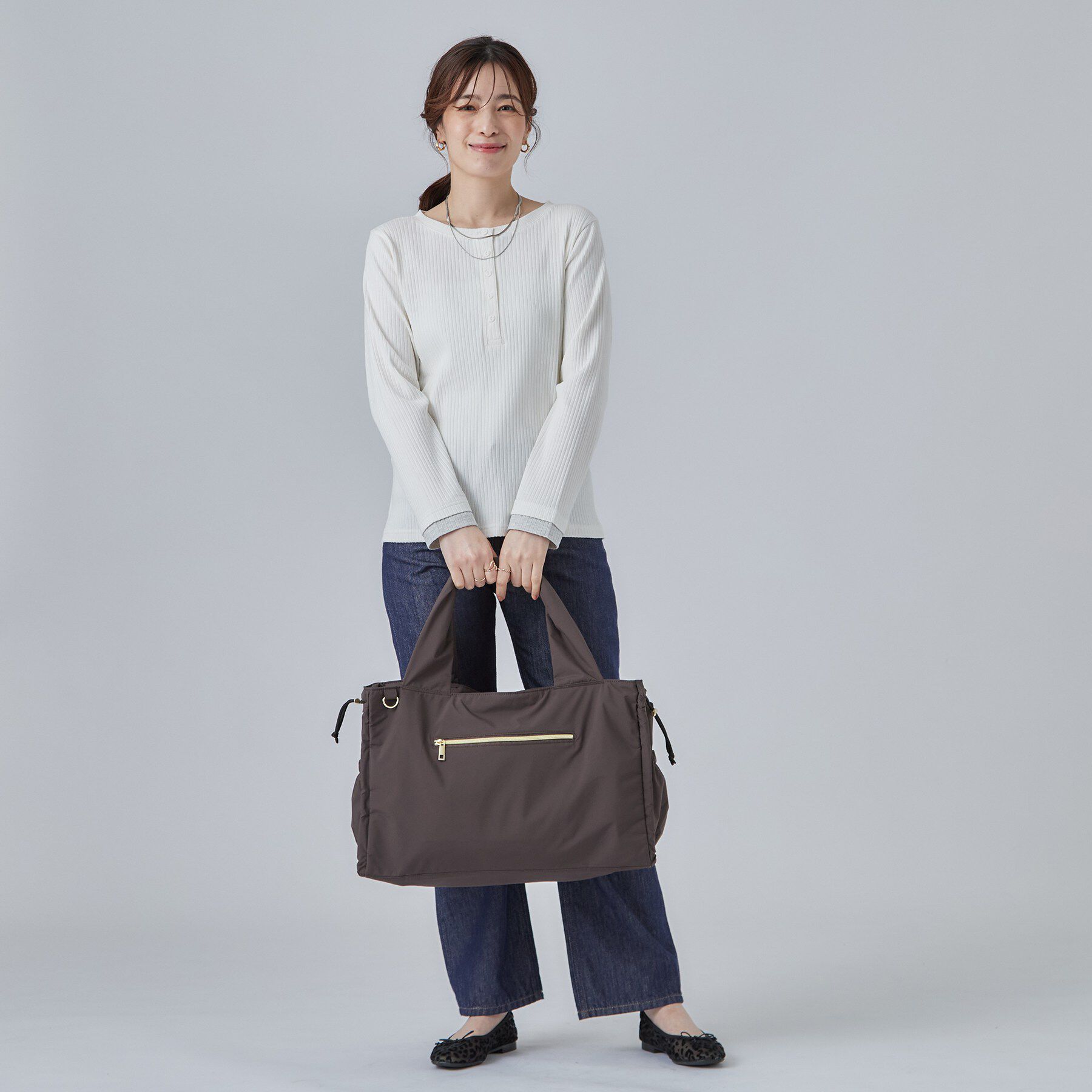 SHOO･LA･RUE「【撥水】サイドドロストビッグトートバッグ」|トートバッグ|