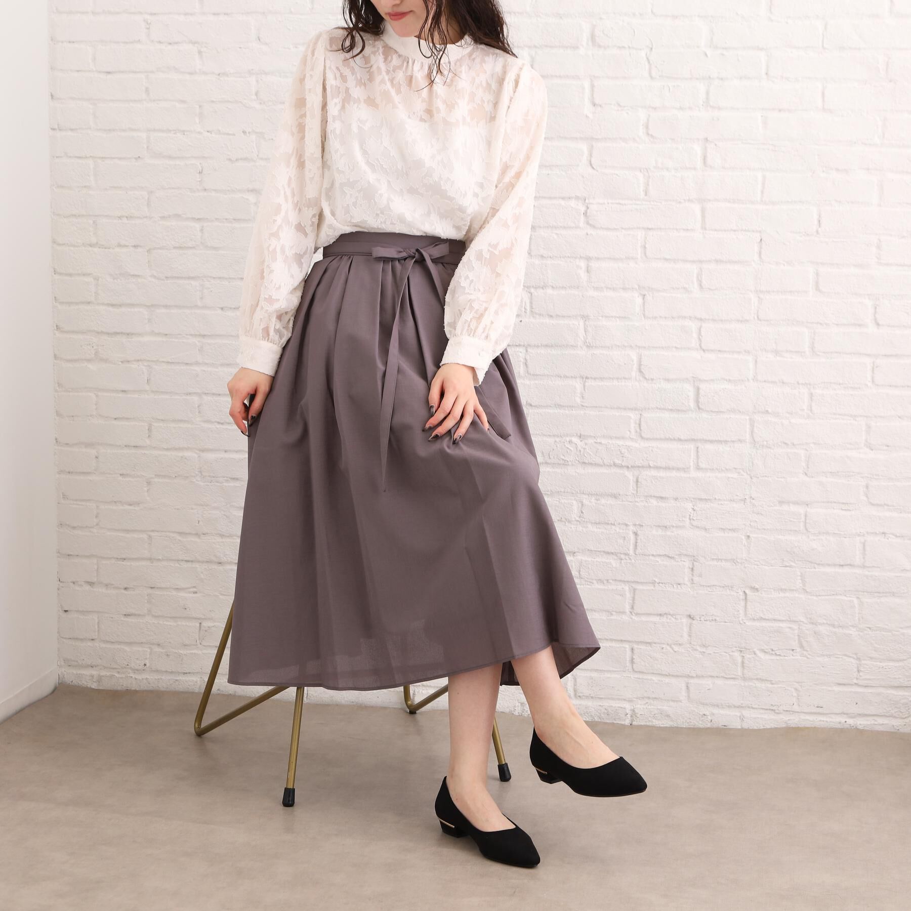 ESPERANZA「《定番》晴雨兼用クッションフラットパンプス」|パンプス|