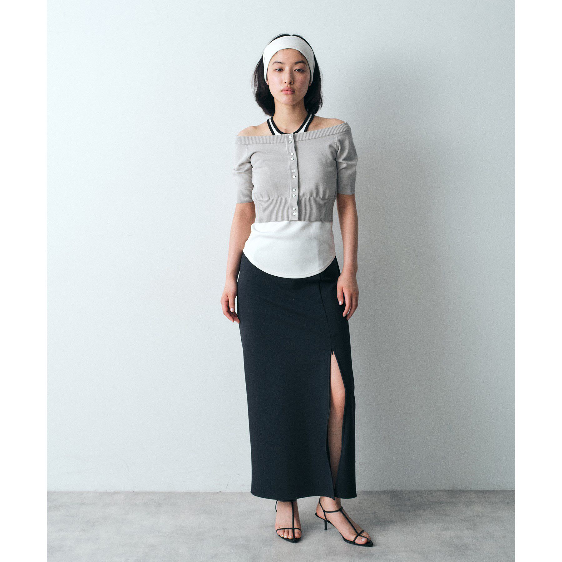 CODE A「design knit short cardigan」|カーディガン|