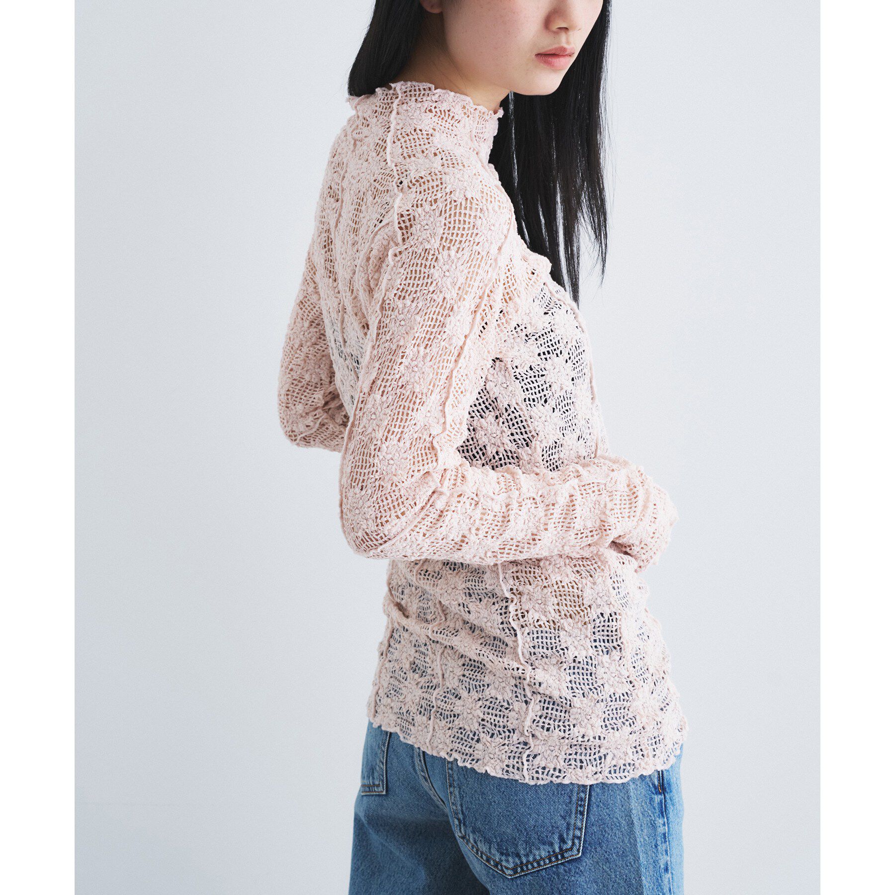 CODE A「floral lace highneck tops」|Tシャツ・カットソー|