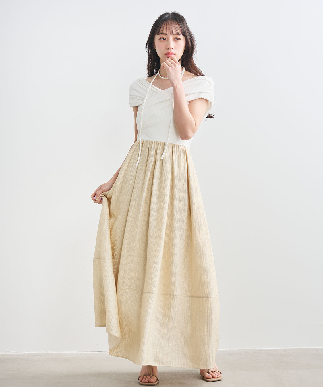 COCO DEAL「カシュクールカットドッキングワンピース」|ワンピース|