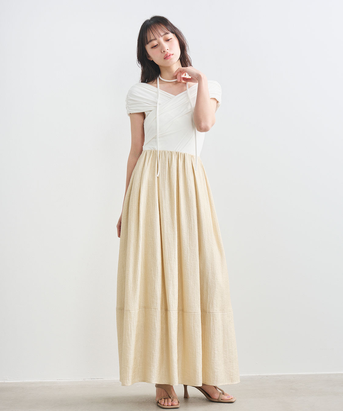 COCO DEAL「カシュクールカットドッキングワンピース」|ワンピース|