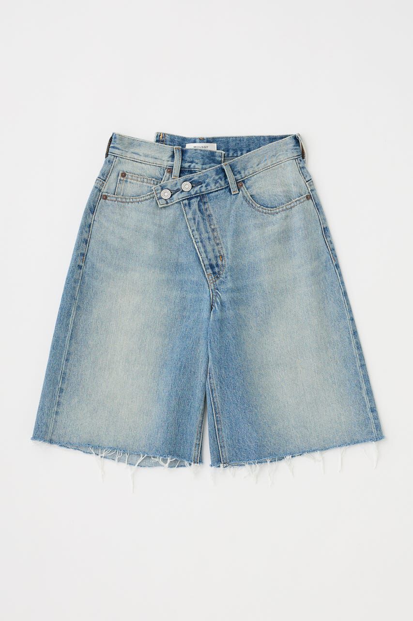 MOUSSY「CROSS WAIST ハーフパンツ」|デニム|