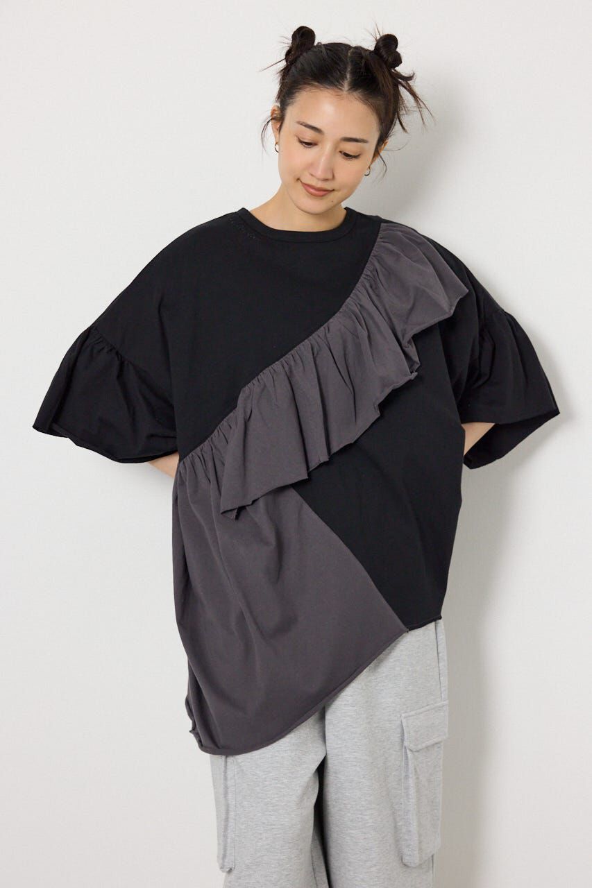 RODEO CROWNS「リメイクフリルフレアトップス」|Tシャツ・カットソー|BLK