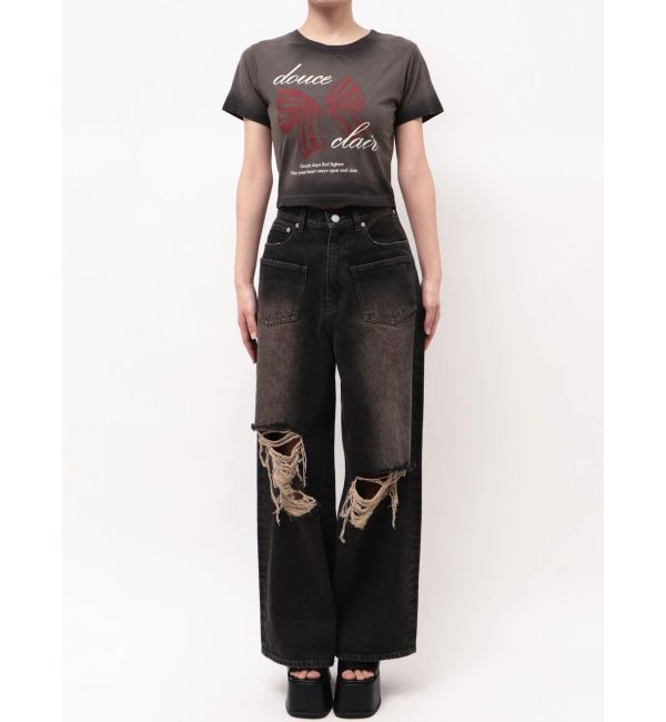EMODA「リボンプリントTシャツ」|Tシャツ・カットソー|