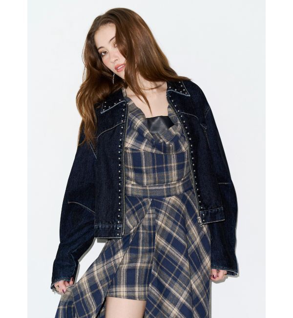 EVRIS「ドッキングチェックロングワンピース」|ワンピース|