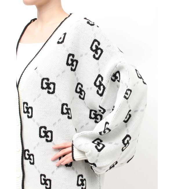 GYDA「GG glitter quiltingニットカーディガン」|カーディガン|