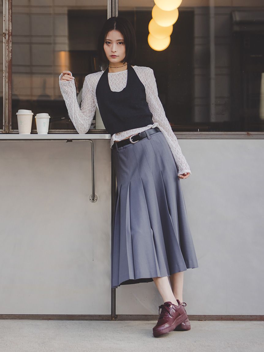 emmi atelier「ウールミックスホルターネックニットビスチェ【セットアップ対応】」|ベスト・ジレ|