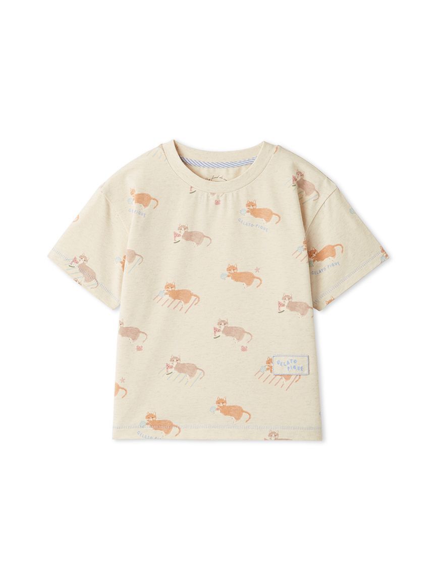 GELATO PIQUE KIDS & BABY「【KIDS】シーサイドキャット柄半袖Tシャツ」|ルームウェア|