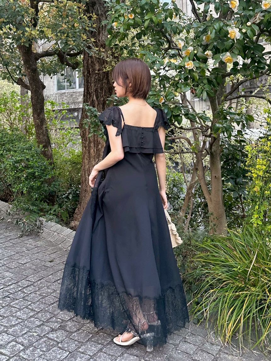 SNIDEL「シルキーシフォンレースキャミワンピース」|ワンピース|