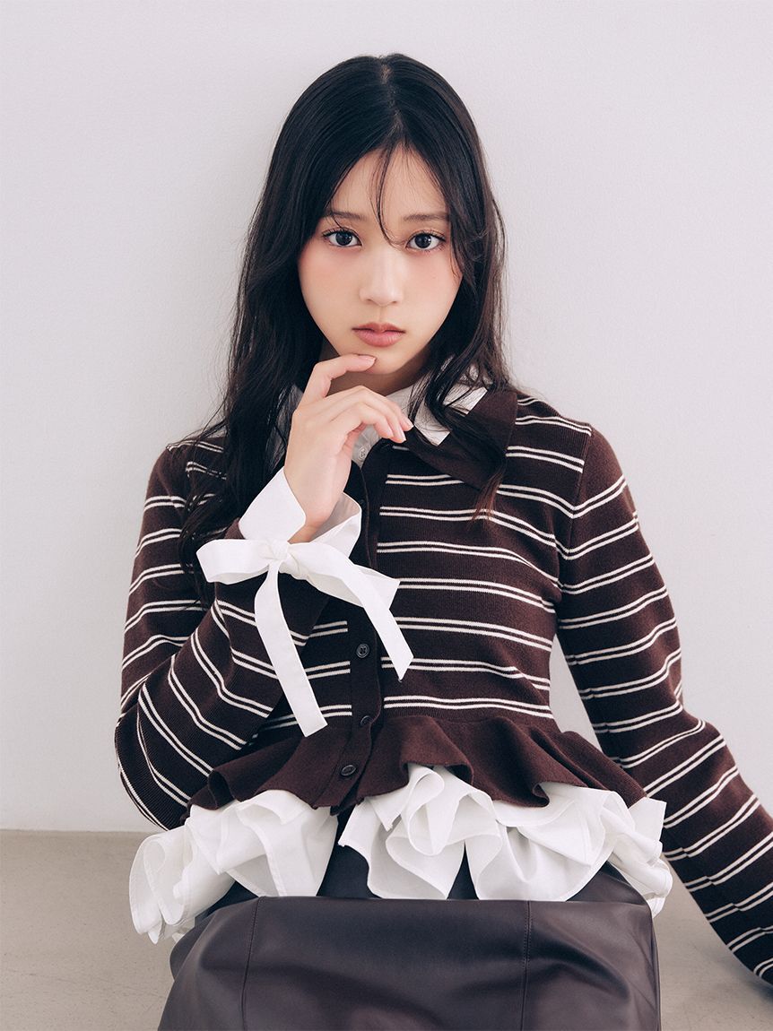 SNIDEL「【多色展開】ボリュームフリルペプラムカーディガン」|カーディガン|BRW