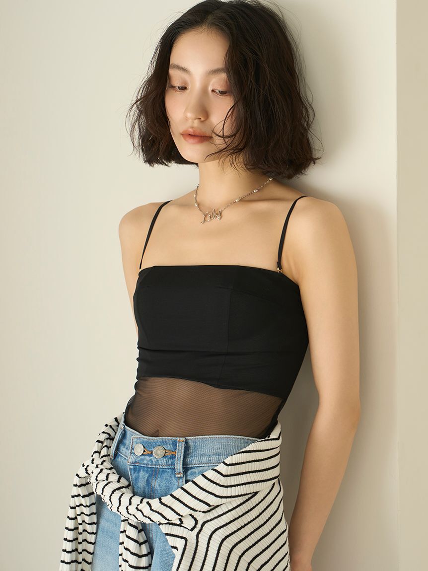 LILY BROWN Lingerie「【LILY BROWN Lingerie】シアーファンデノンワイヤー/キャミソール」|キャミソール|