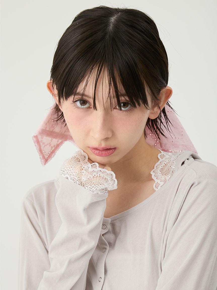 LILY BROWN「コットンレースバレッタ」|ヘアバンド|