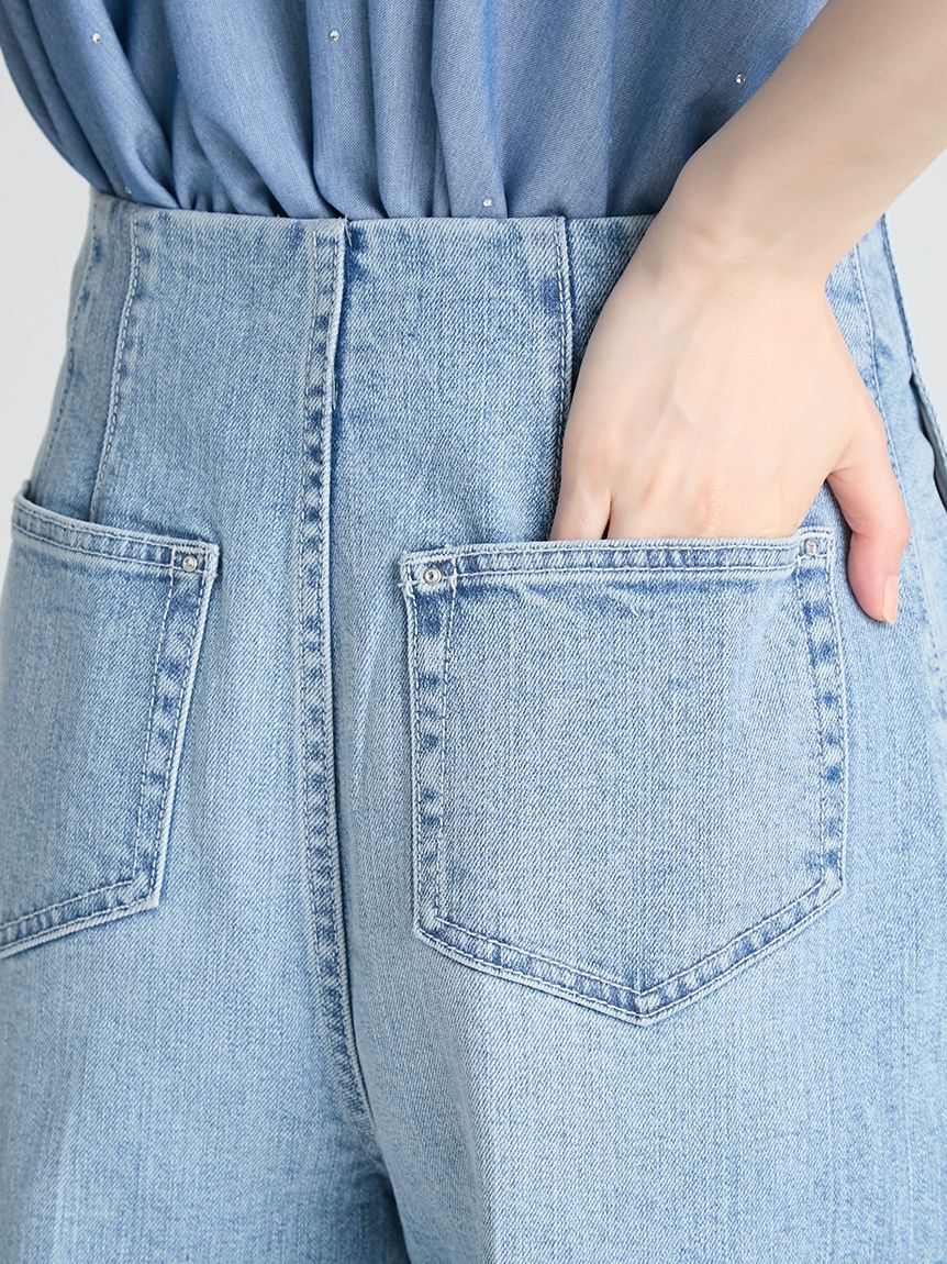 CELFORD「ビジューデニムワイドパンツ」|デニム|