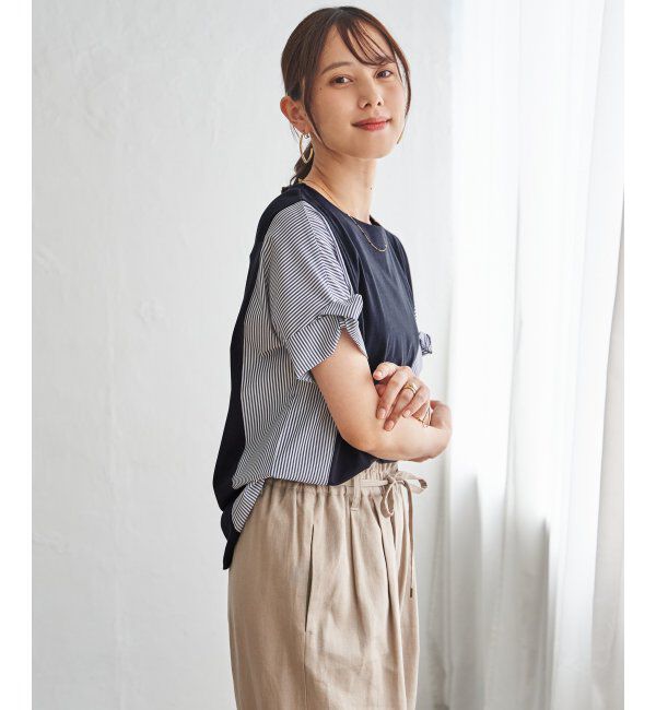 ikka「【接触冷感】異素材切り替えプルオーバー」|その他|