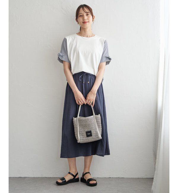 ikka「【接触冷感】異素材切り替えプルオーバー」|その他|
