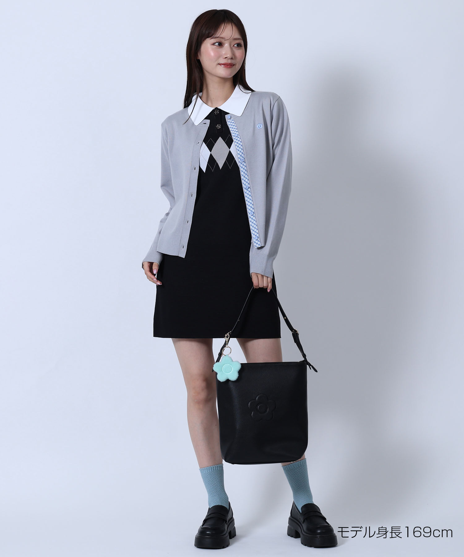 MARY QUANT「バイカラーチェック カーディガン」|カーディガン|