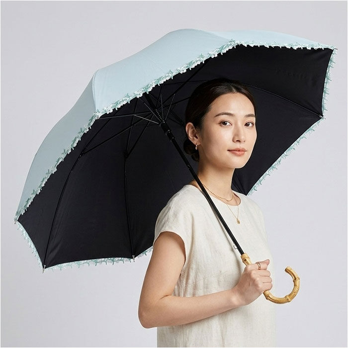 BACKYARD FAMILY「日傘 完全遮光 晴雨兼用 通販 ビコーズ 傘 晴雨 because バンブー 晴雨兼用傘 長傘」|傘|