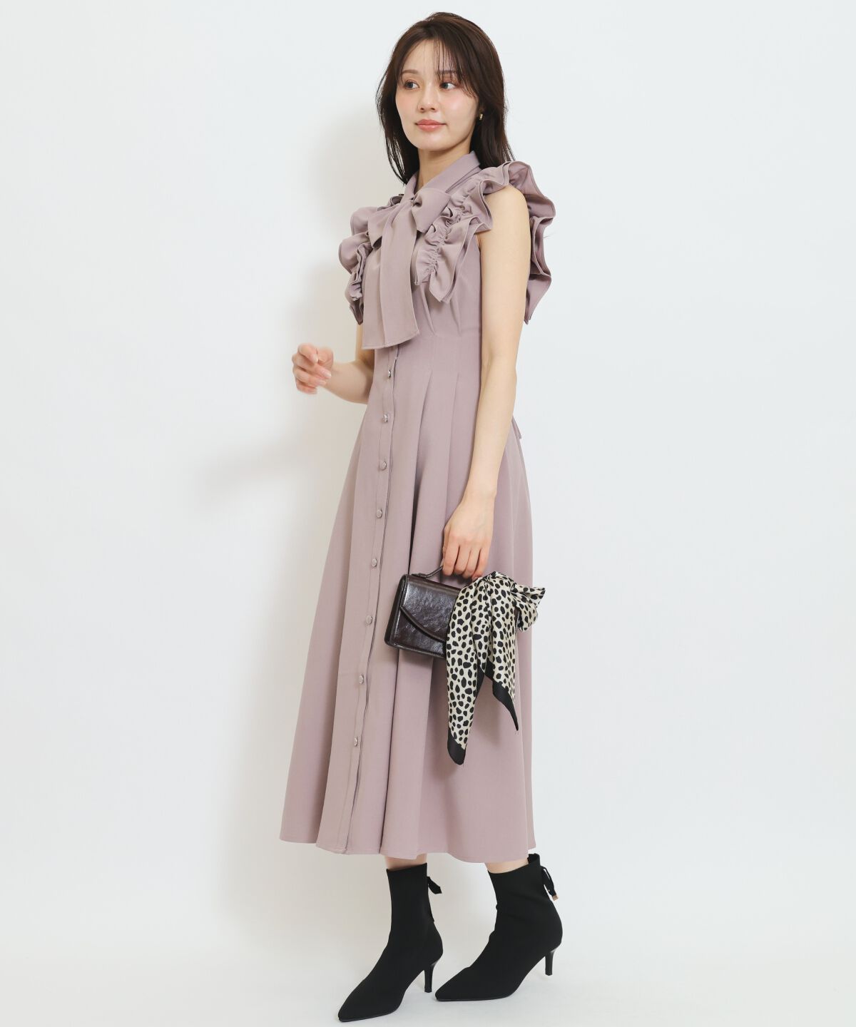 WILLSELECTION「フリルスリーブボウタイシャツワンピース」|ワンピース|