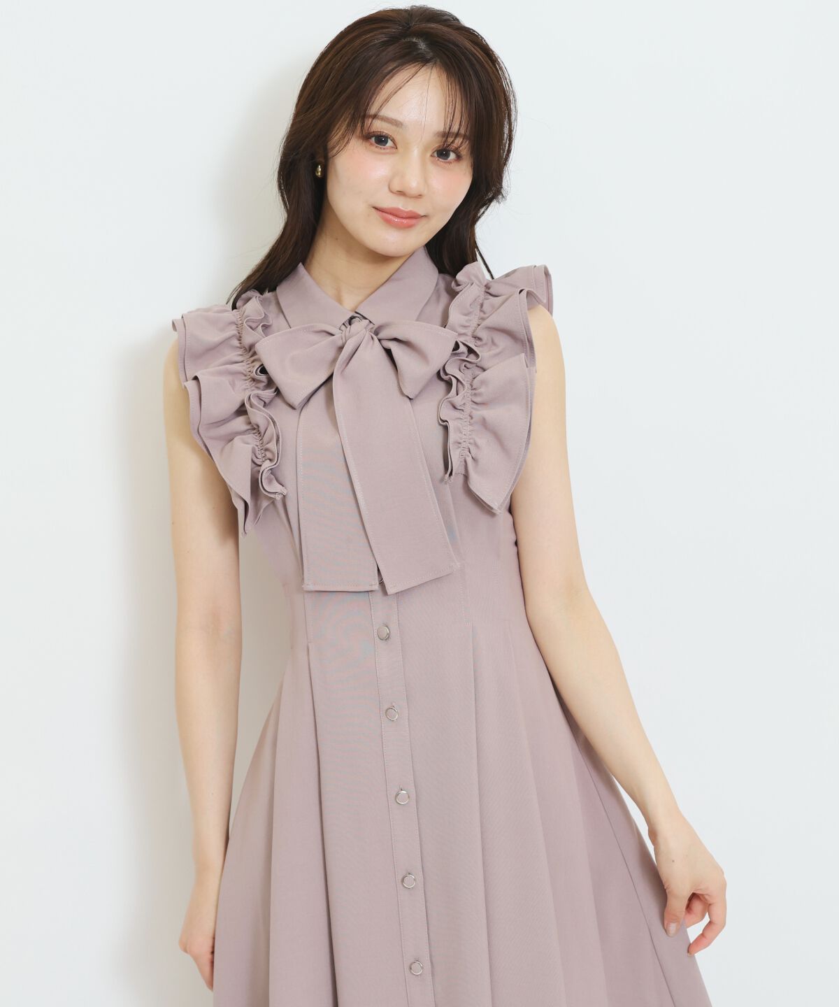 WILLSELECTION「フリルスリーブボウタイシャツワンピース」|ワンピース|