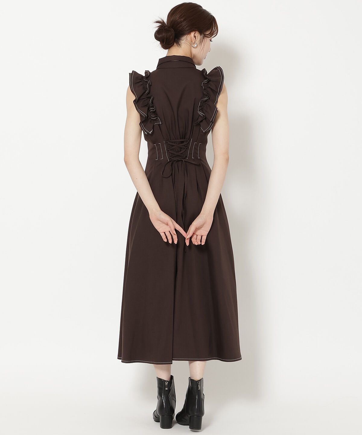 WILLSELECTION「フリルスリーブボウタイシャツワンピース」|ワンピース|