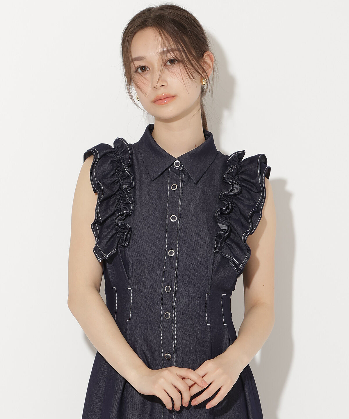 WILLSELECTION「フリルスリーブボウタイシャツワンピース」|ワンピース|