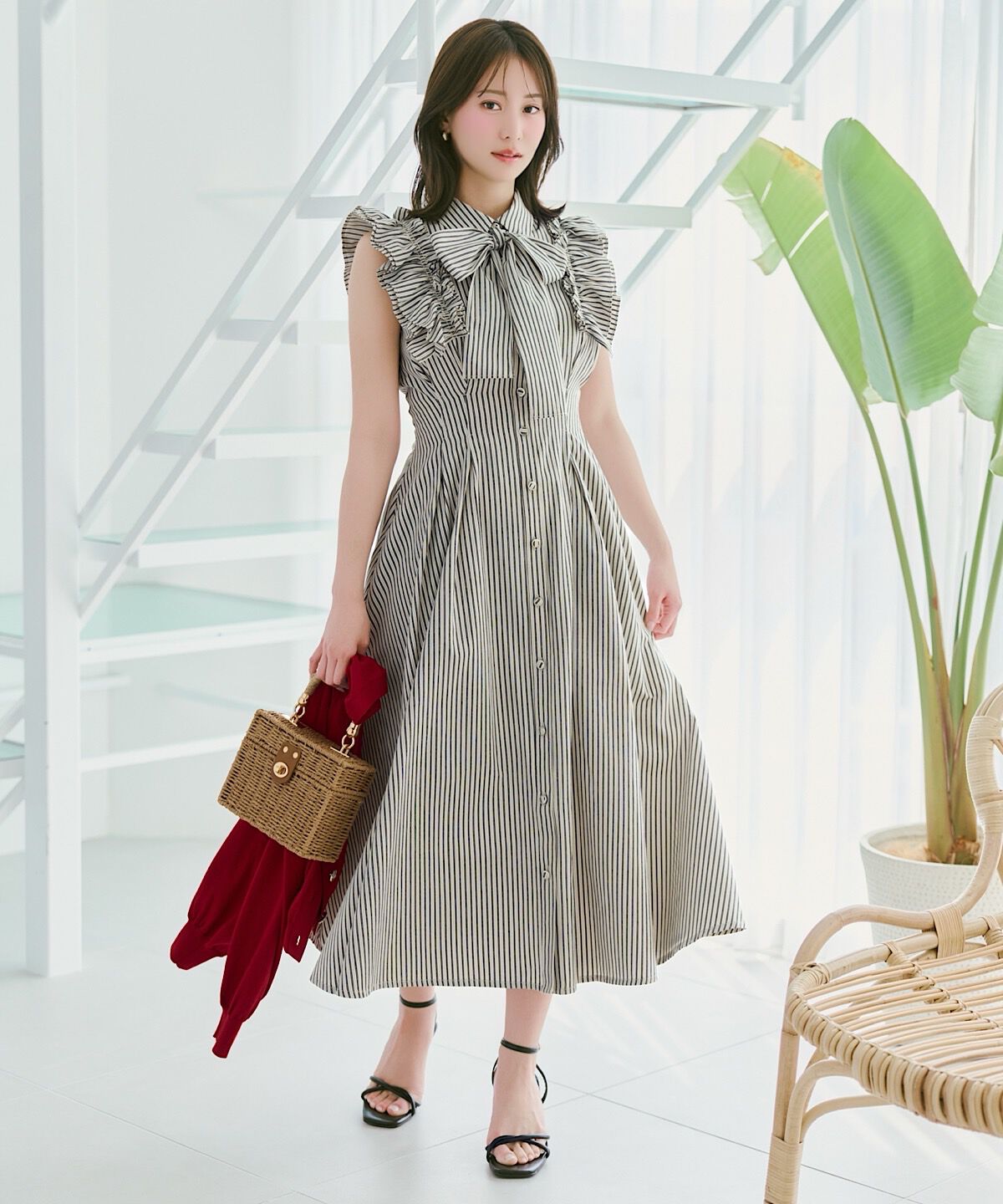 WILLSELECTION「フリルスリーブボウタイシャツワンピース」|ワンピース|