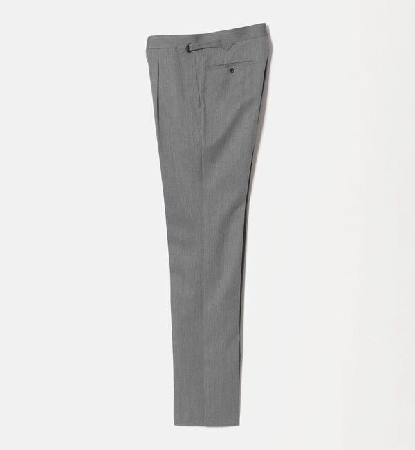 UNITED ARROWS「カバートクロス ツイル サイドアジャスター 1プリーツ テーパード スラックス」|チノ|MD.GRAY