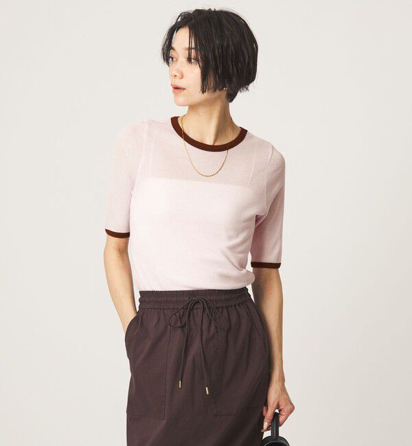 UNITED ARROWS green label relaxing「シアー リンガー Tシャツ」|Tシャツ・カットソー|PINK
