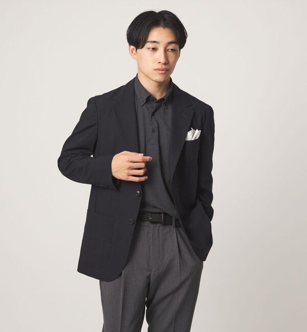 UNITED ARROWS green label relaxing「プライムフレックス ドット メッシュ ボタンダウン ビズポロ ポロシャツ -ストレッチ・吸水速乾・通気性-」|ポロシャツ|